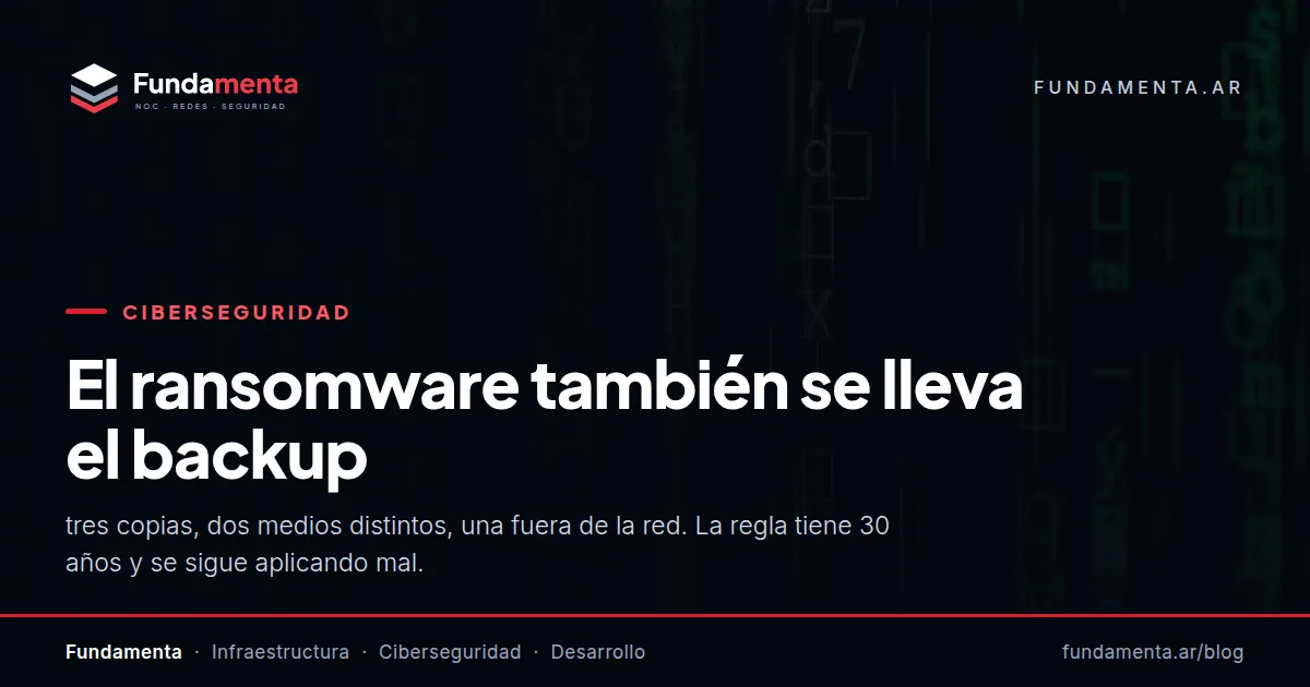 El ransomware también se lleva el backup