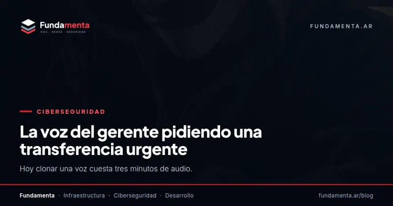 La voz del gerente pidiendo una transferencia urgente