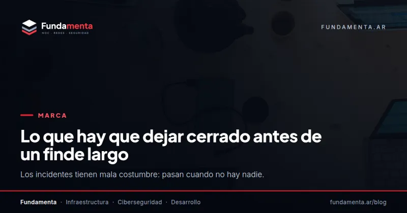 Lo que hay que dejar cerrado antes de un finde largo