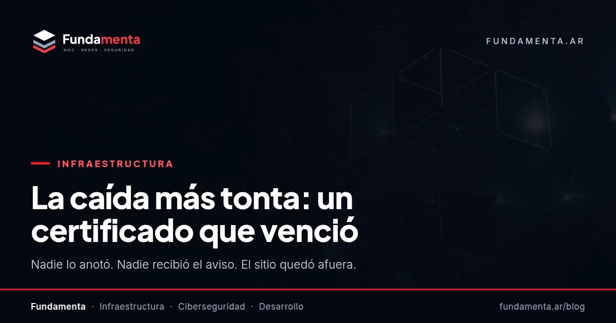 La caída más tonta: un certificado que venció
