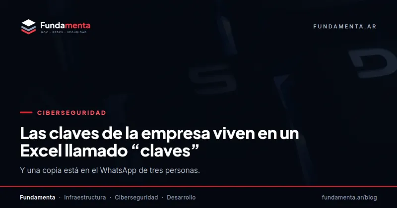 Las claves de la empresa viven en un Excel llamado “claves”